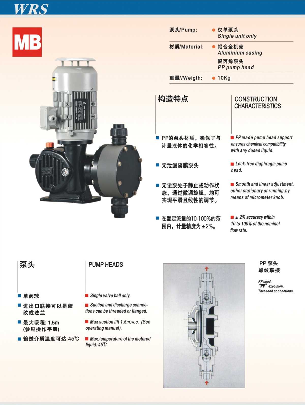 WRS MB 機械隔膜計量泵